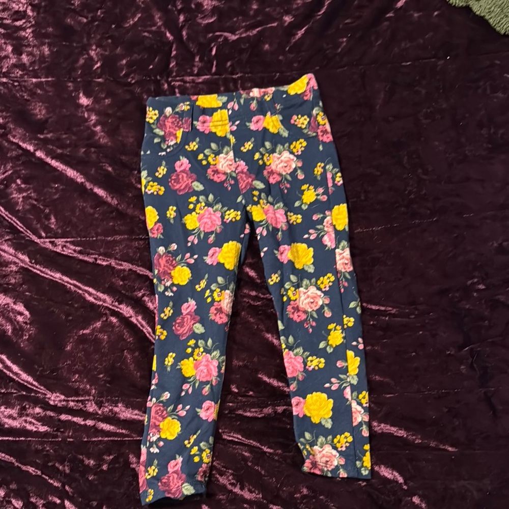 Garanimals Blue and Pink Leggings Vibrant Floral Design